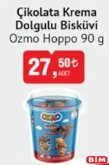 ŞÖLEN OZMO HOPPO ÇİKOLATA KREMA DOLGULU BİSKÜVİ 90 G
